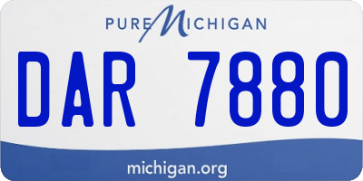 MI license plate DAR7880