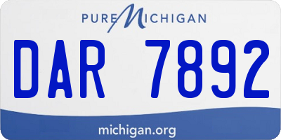 MI license plate DAR7892