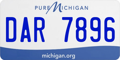 MI license plate DAR7896