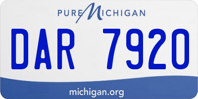 MI license plate DAR7920