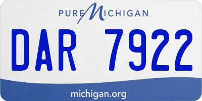 MI license plate DAR7922