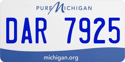 MI license plate DAR7925