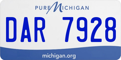 MI license plate DAR7928