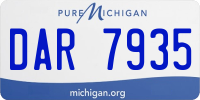 MI license plate DAR7935