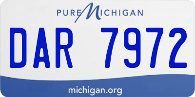 MI license plate DAR7972