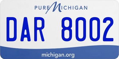MI license plate DAR8002