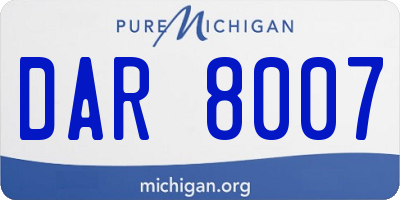 MI license plate DAR8007