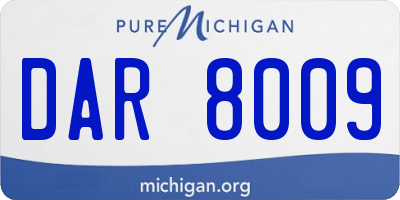 MI license plate DAR8009