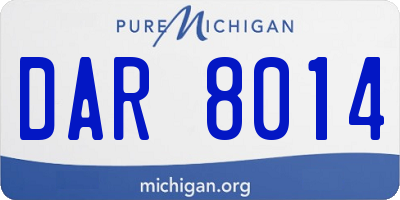 MI license plate DAR8014