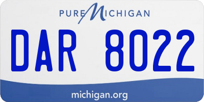 MI license plate DAR8022