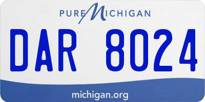 MI license plate DAR8024