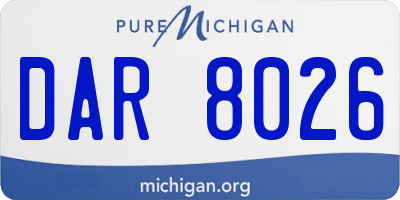 MI license plate DAR8026