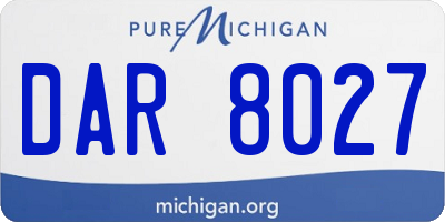 MI license plate DAR8027
