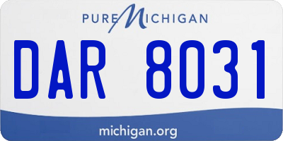 MI license plate DAR8031