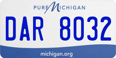 MI license plate DAR8032