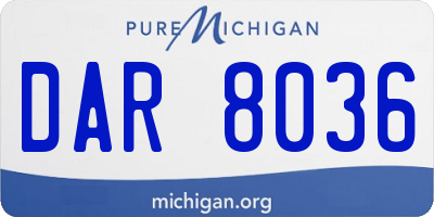 MI license plate DAR8036