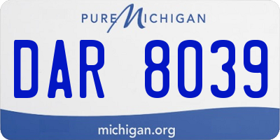 MI license plate DAR8039