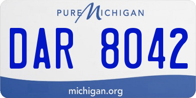 MI license plate DAR8042