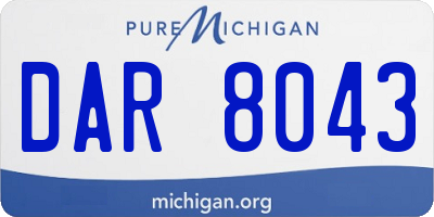 MI license plate DAR8043