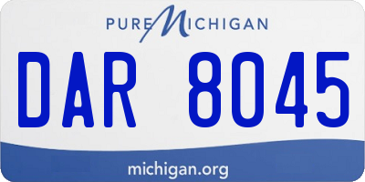 MI license plate DAR8045