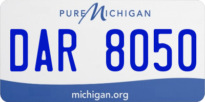 MI license plate DAR8050