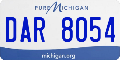 MI license plate DAR8054