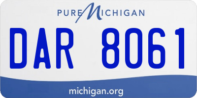 MI license plate DAR8061