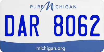 MI license plate DAR8062