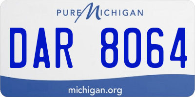 MI license plate DAR8064