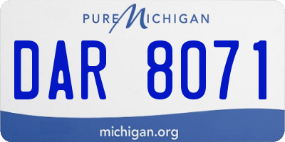 MI license plate DAR8071