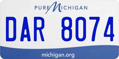 MI license plate DAR8074