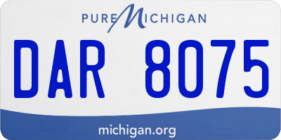 MI license plate DAR8075