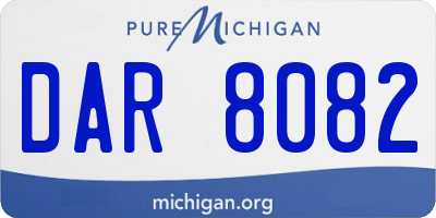 MI license plate DAR8082