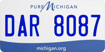 MI license plate DAR8087