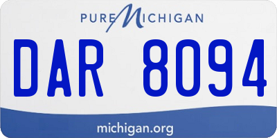 MI license plate DAR8094