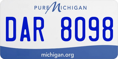 MI license plate DAR8098