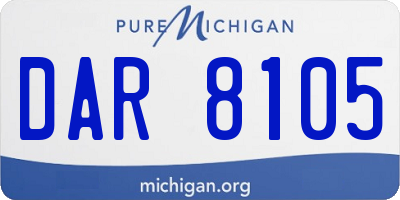 MI license plate DAR8105