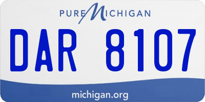 MI license plate DAR8107
