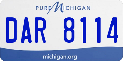 MI license plate DAR8114