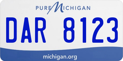 MI license plate DAR8123