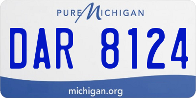 MI license plate DAR8124