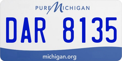MI license plate DAR8135