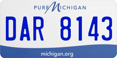 MI license plate DAR8143