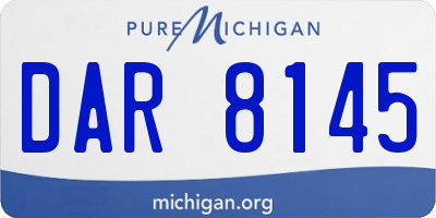 MI license plate DAR8145