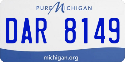 MI license plate DAR8149