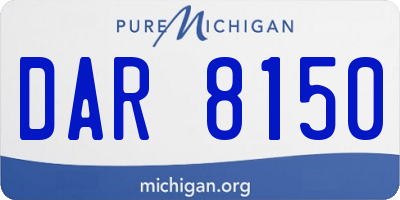 MI license plate DAR8150