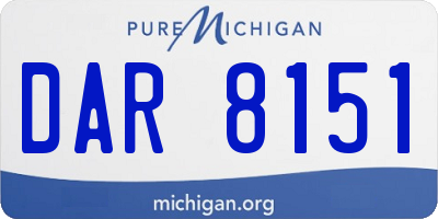 MI license plate DAR8151