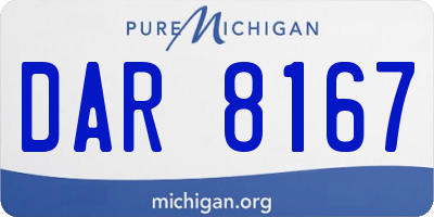 MI license plate DAR8167