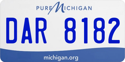 MI license plate DAR8182
