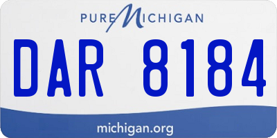 MI license plate DAR8184